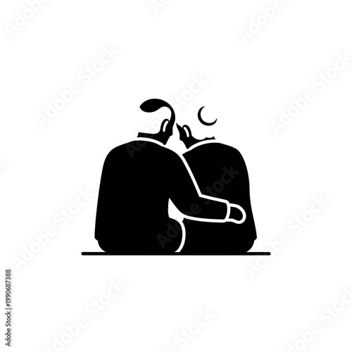 Silhouette of a couple embracing intimately conveying love and connection.