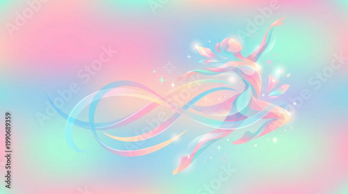 Ethereal dancing figure with glowing light effects