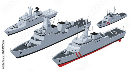 Collection of Modern Naval Ships and Warships.