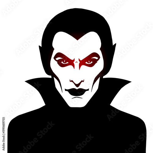 Drácula silueta red eyes.