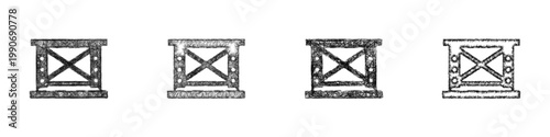 Sketch steel girder icon design set