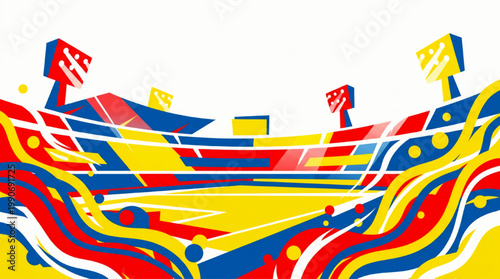 Abstract illustration of a stadium sports venue