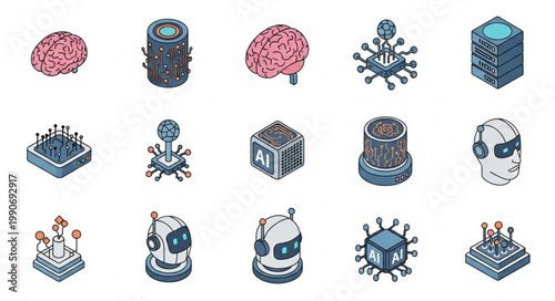 Collection of Scientific and Technological Icons and Symbols.