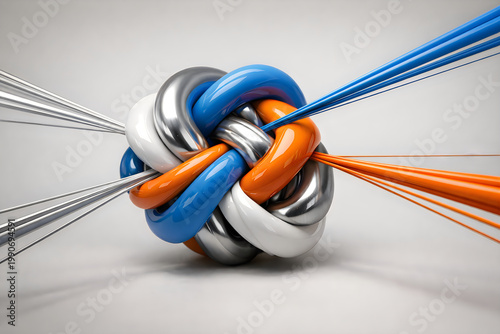 3D render of an electric cable isolated on a white background
