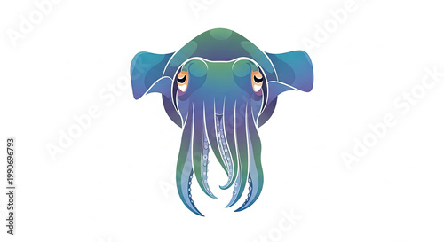Colorful illustration of a squid.