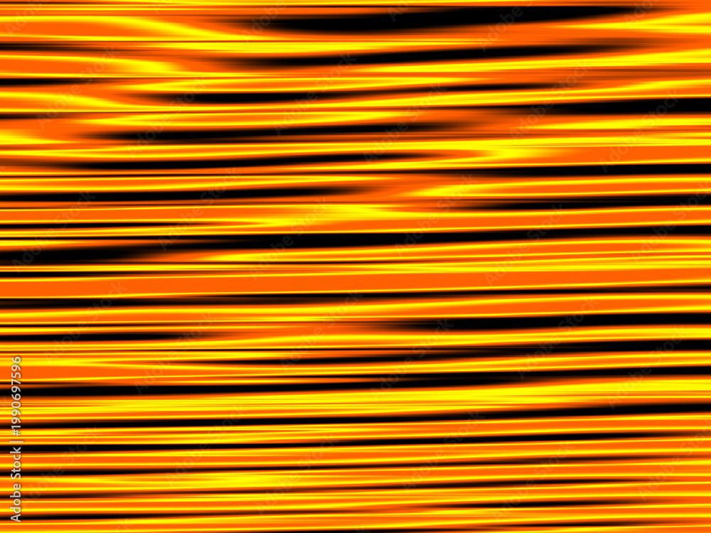 Obraz premium Vibrant Yellow and Orange Horizontal Speed Lines on Black Background
