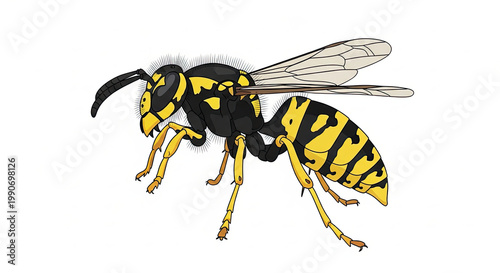 Closeup of a Yellow Jacket Wasp.