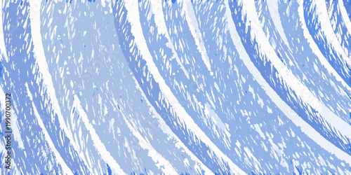 Abstract white brushstrokes create a flowing textured light blue background