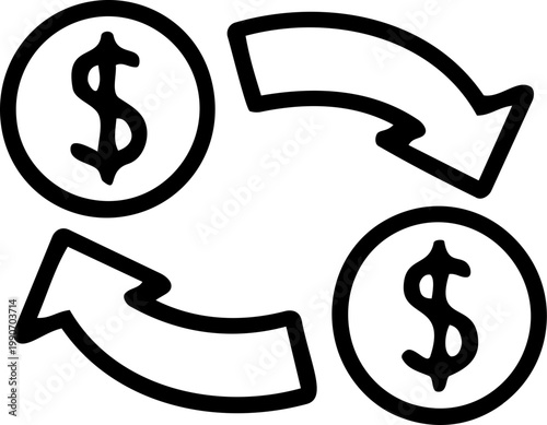 Financial Transaction and Money Transfer Icon