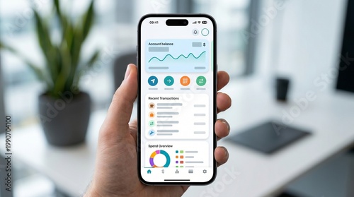 Obraz na płótnie Mobile app dashboard UI modern fintech interface
