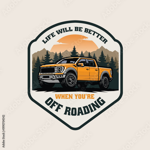 Offroad 4x4 overland truck tshirt logo design vector isolated. Best for outdoor automotive related industry