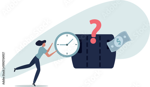 Time investment to make money, side hustle or revenue income, long term investment, pension or mutual fund, time value of money concept.person's life situation and his activities.