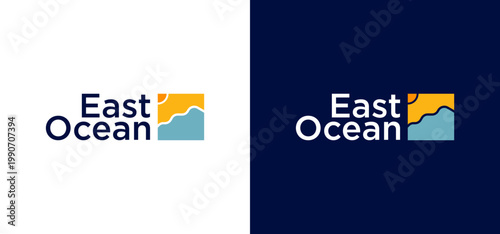 Featuring an east ocean theme with sun, waves, and land design elements. Ideal for travel agencies, coastal businesses, and environmental organizations.