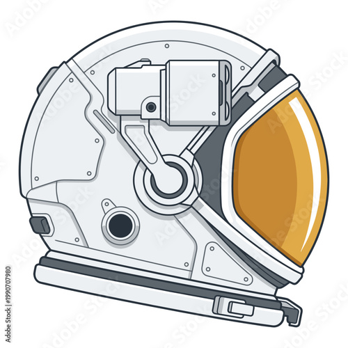 A detailed drawing of an astronaut helmet