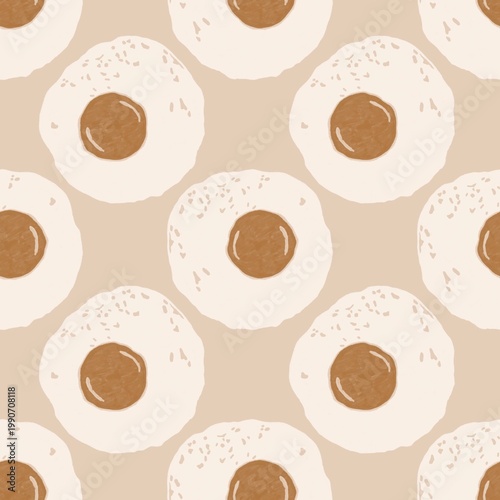Fried egg print pattern seamless for printing, wrapping paper, bookmark or book cover.