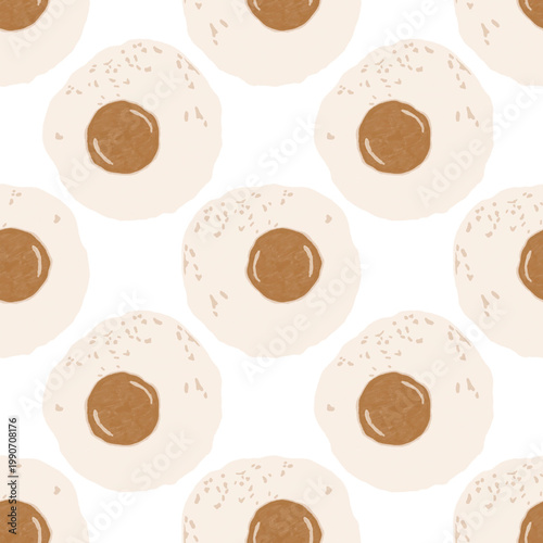 Fried egg print pattern seamless for printing, food wrapping, decorate wrapping paper, bookmark, book cover and more.