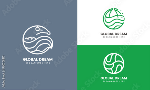 Global Dream Logo Design with Earth and Nature Elements