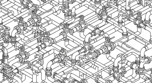 Detailed Isometric Illustration of Urban Cityscape with Buildings and Infrastructure.