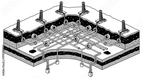 Detailed Illustration of Microchip Circuit Board Design.