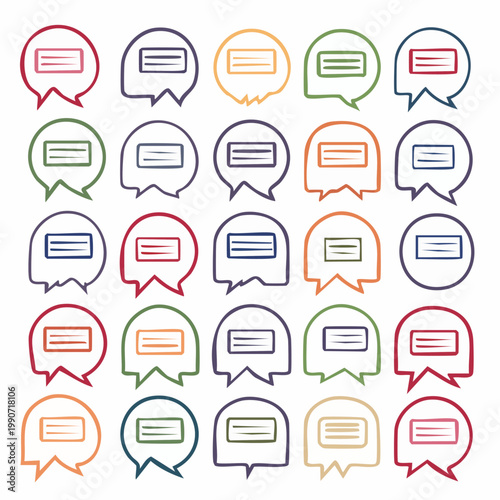 Colorful speech bubbles icons set.
