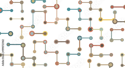 Abstract background with interconnected dots and lines in muted pastel colors