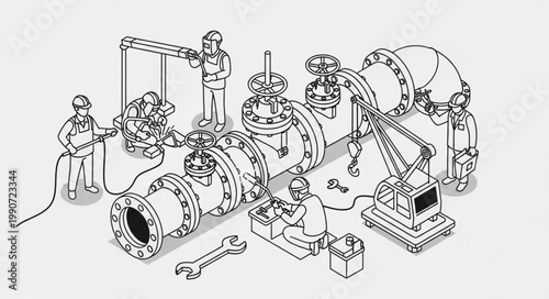Detailed Mechanical Assembly of Industrial Equipment.