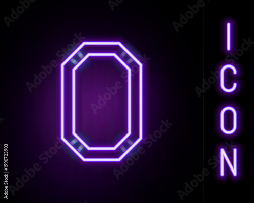 Glowing neon line Poker table icon isolated on black background. Colorful outline concept. Vector