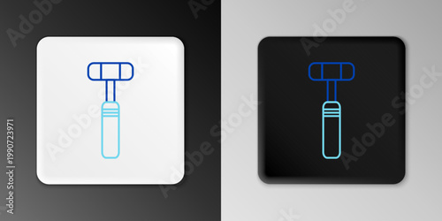 Line Neurology reflex hammer icon isolated on grey background. Colorful outline concept. Vector