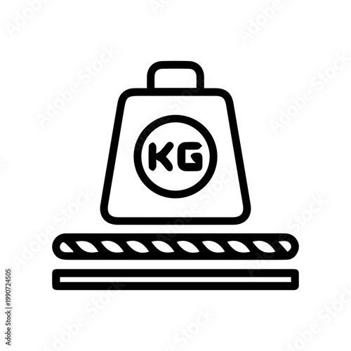 Weight and Rope Line Icon