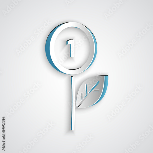 Paper cut Dollar plant icon isolated on grey background. Business investment growth concept. Money savings and investment. Paper art style. Vector