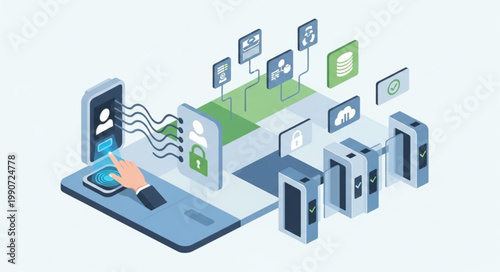 Digital Data Center with Servers and Cloud Computing.