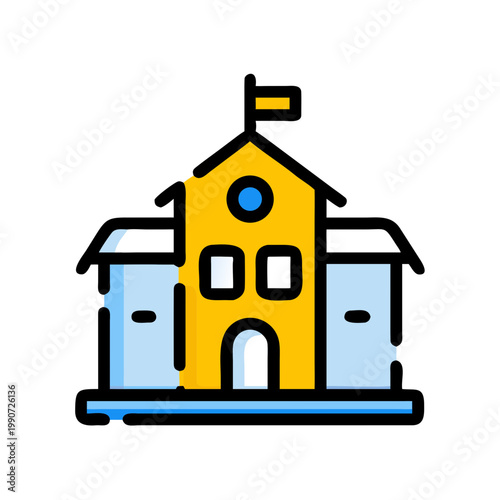 School building icon vector. university and college illustration or education symbol.