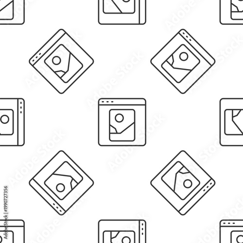 Grey line Photo retouching icon isolated seamless pattern on white background. Photographer, photography, retouch icon. Vector