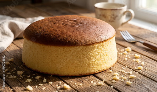 Chocolate sponge cake in the morning 