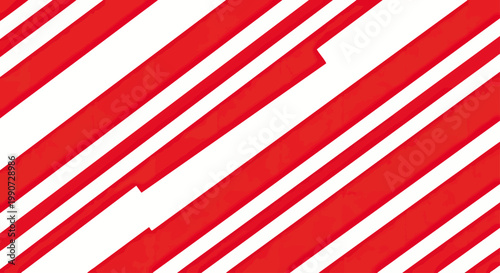 A vibrant red and white diagonal striped pattern with a textured, painted appearance