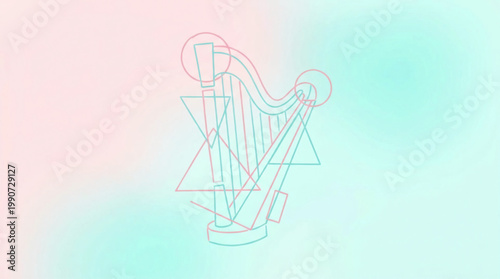 Abstract Minimalist Harp Design on Soft Gradient