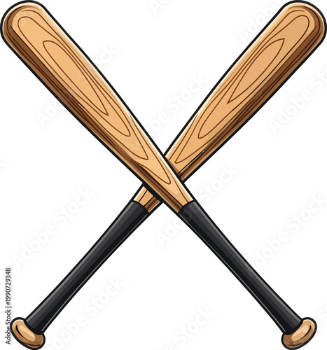 Two wooden baseball bats