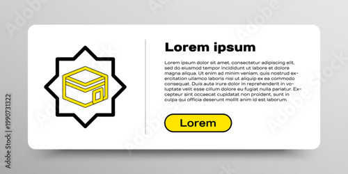 Line Kaaba mosque icon isolated on white background. Kaaba hajj Mecca pray pilgrimage Ramadan Islam muslim mosque. Colorful outline concept. Vector