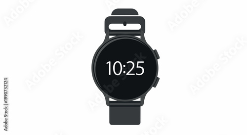 Minimalist smartwatch displaying the time 10:25 on its digital screen