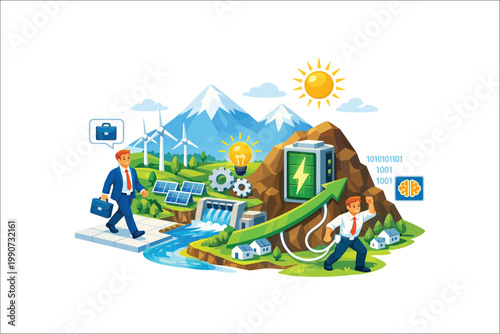 Renewable Energy Business Growth Concept