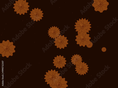 Industrial Steampunk Gears Clockwork Pattern Design