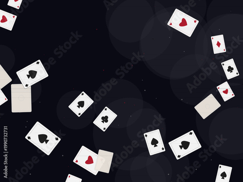 Retro Playing Card Deck Suits Pattern Background