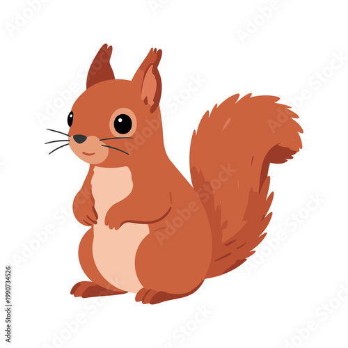 Adorable cartoon squirrel illustration with bushy tail and warm brown coloring