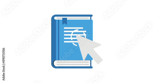blue book icon with white cursor clicking