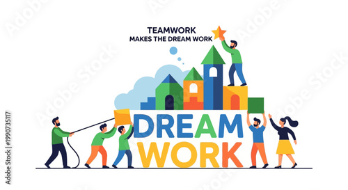 Business Team Building Success Together Concept for Teamwork, Collaboration and Goal Achievement