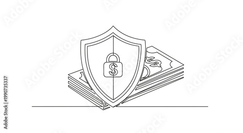 Shield Protecting Banknotes and Lock.