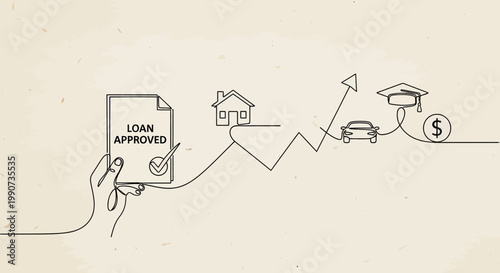 Approved loan document in hand.