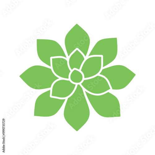 Green succulent rosette silhouette adds a touch of nature to any design project