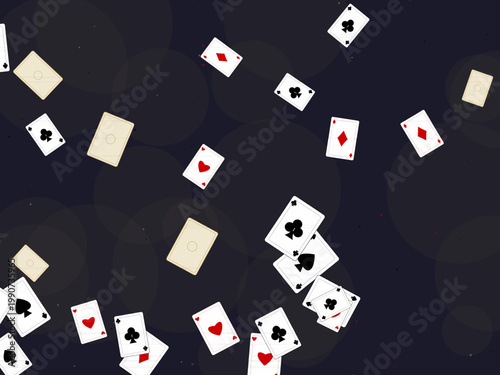 Retro Playing Card Deck Suits Pattern Background