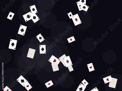 Retro Playing Card Deck Suits Pattern Background